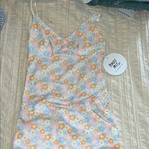 Princess Polly Floral Mini Dress - Orange, Pink, Blue, White